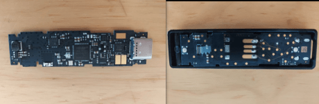 Side by side comparison of original and scam Ledger devices