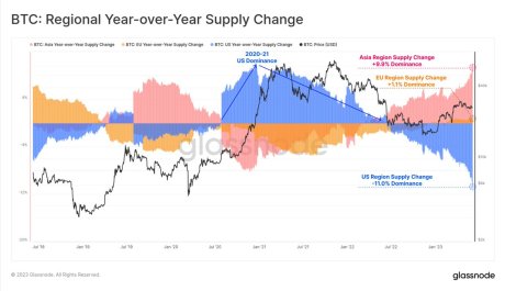 Bitcoin (BTC) Regional Year Change