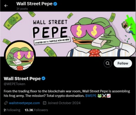 Wall Street Pepe X Account