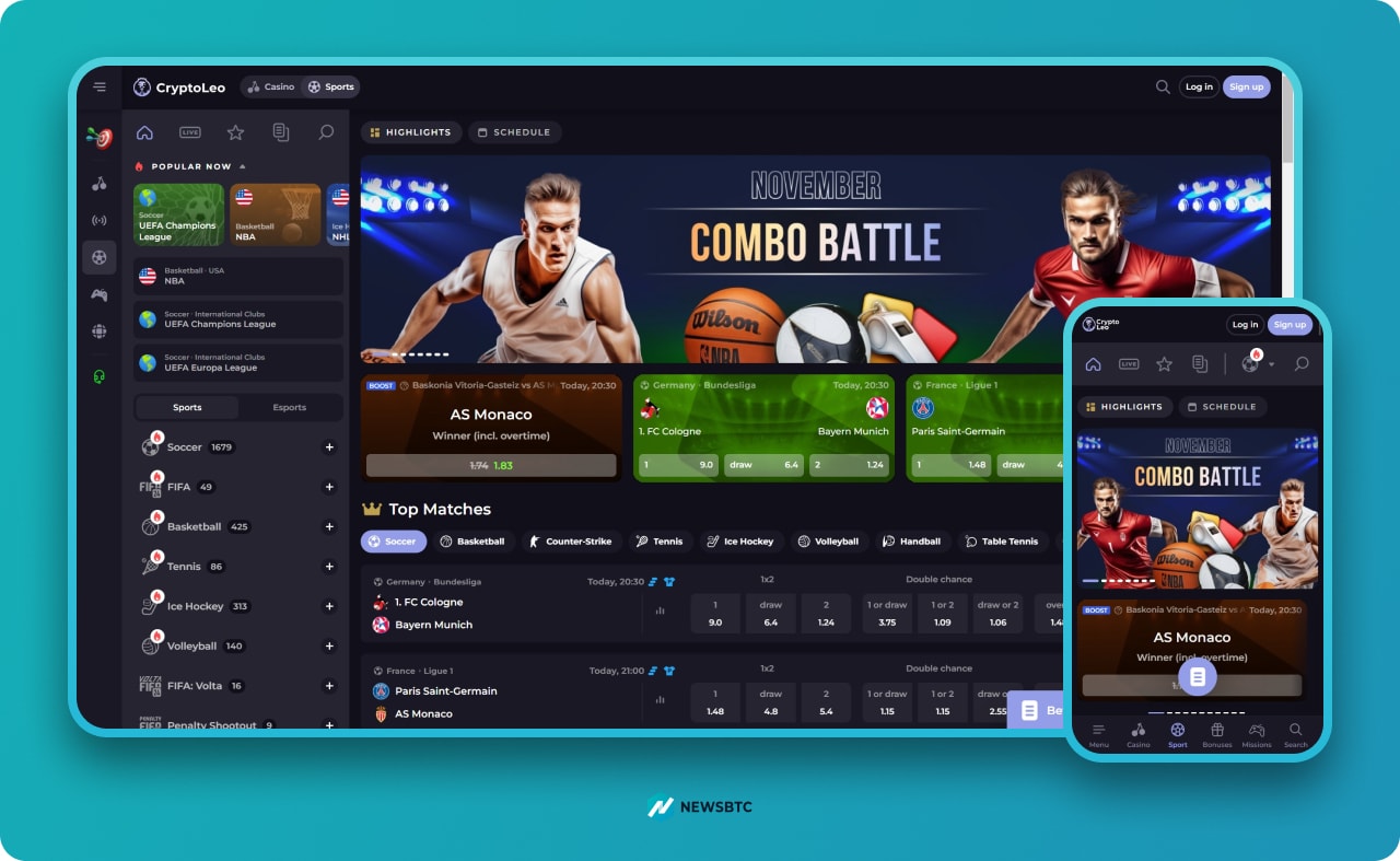 Sportsbook at Cryptoleo Casino