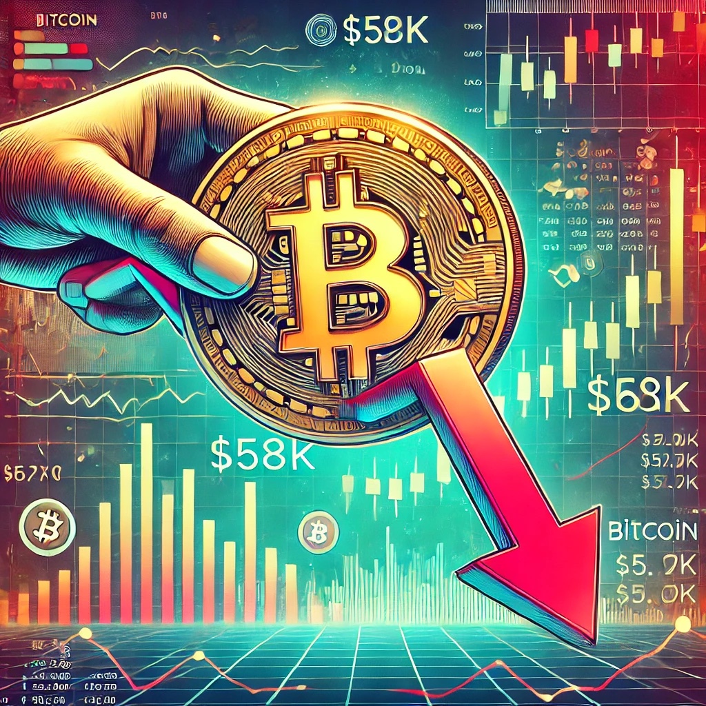 Bitcoin Price Drops Below $58K