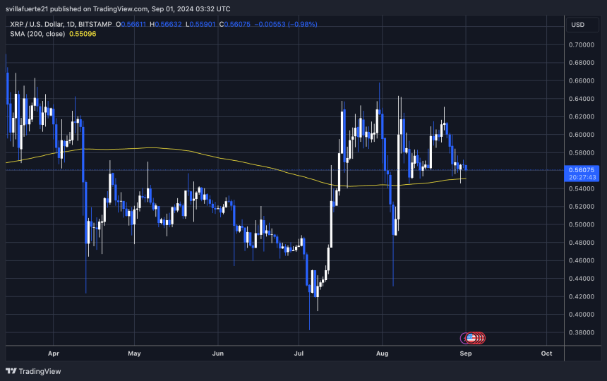 XRP manteniéndose por encima de la MA 1D 200.